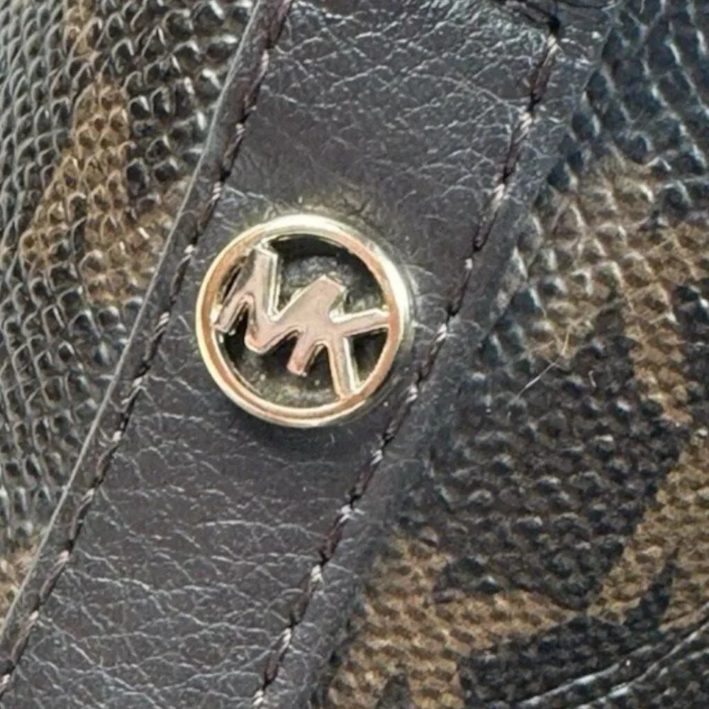 (GIRL’S 4) Michael Kors Dark & Light Brown Mid-Calf Logo-Patterned Boots